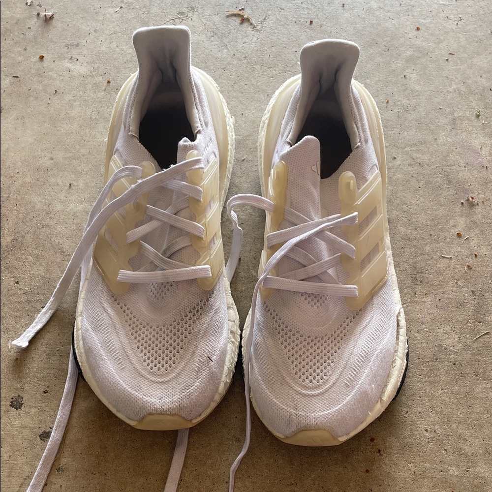 Adidas White and Tan Running Shoes